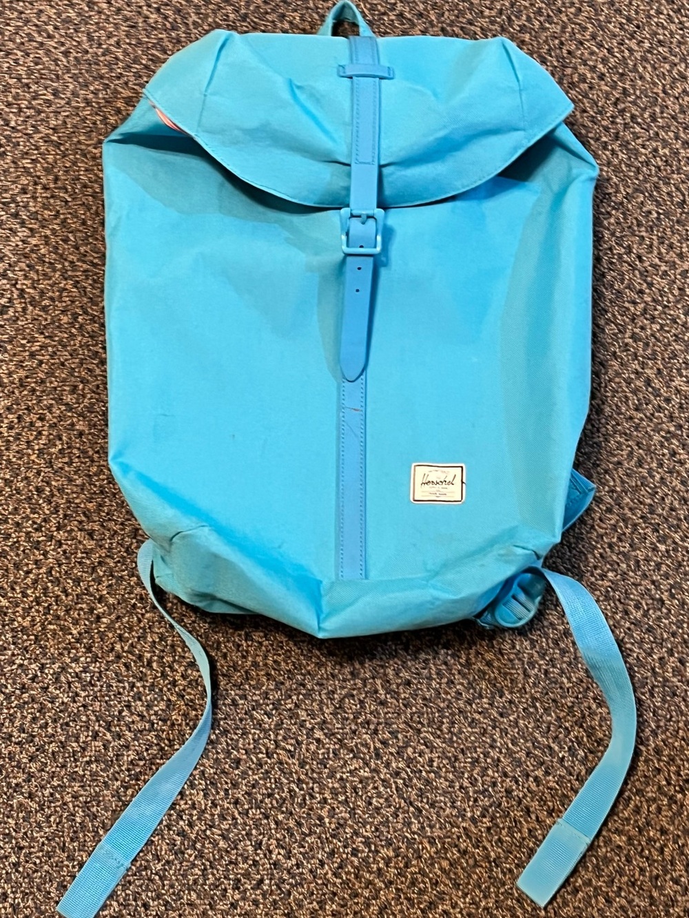 Herschel Supply Co. Peach Label on Teal Fabric